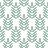 Palm blue leaves seamless vector pattern.