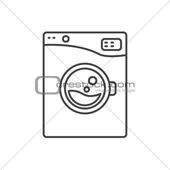 Washing machine line icon sign.