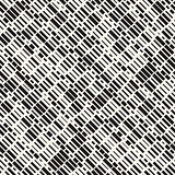 Vector Seamless Black And White Irregular Dash Rectangles Grid Pattern. Abstract Geometric Background Design
