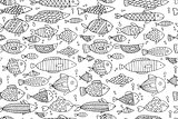Fish collection, seamless pattern for your design