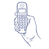 cordless phone in hand