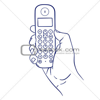 cordless phone in hand