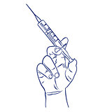 syringe in hand for injection
