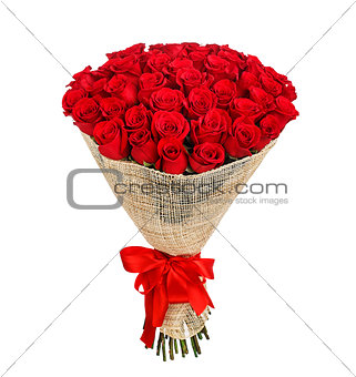 Flower bouquet of 50 red roses