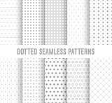 Dotted seamless patterns collection.