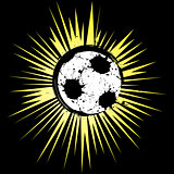 Abstract soccer ball in grunge style