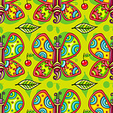 Seamless summer pattern with butterfly. Vector Background