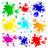 Colorful paint splatters