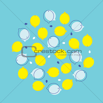 Colorful lemons background