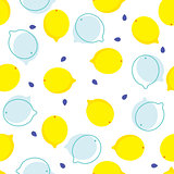 Colorful lemons Seamless background pattern