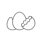 Egg with shell line icon