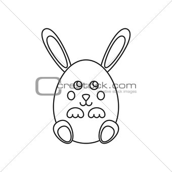 Rabbit in egg form line icon