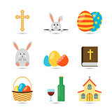 Easter flat icons