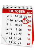 icon calendar for Halloween 2017