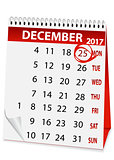 holiday calendar for Christmas 2017