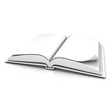Blank open white book