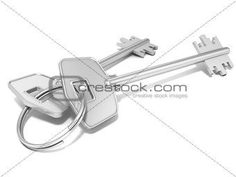 Door keys isolated on white
