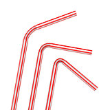 Drinking straws isolated on a white background. 3D