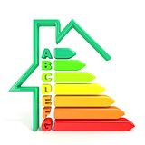 3D illustration of energy efficiency symbol