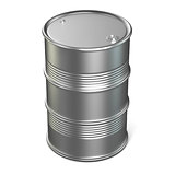 Silver oil barrel. 3D