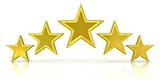 3D rendering of five gold stars