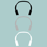 Headphones earphones double head receiver earpieces icon.
