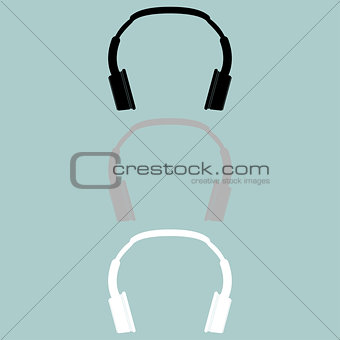 Headphones earphones double head receiver earpieces icon.
