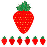 The red strawberry and strawberries.