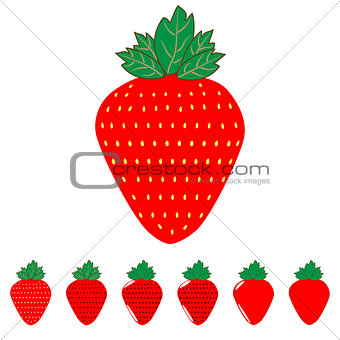 The red strawberry and strawberries.