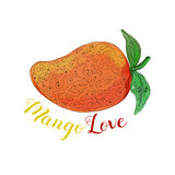 Mango Love Fruit Watercolor Mandala 