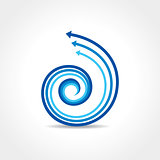 Abstract blue arrow icon