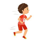 Little boy running, boy in motion, a colorful character