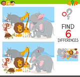 find differences game with animals