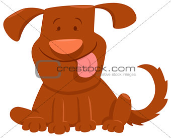 funny dog with tongue cartoon