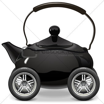 Vector Teapot on Wheels