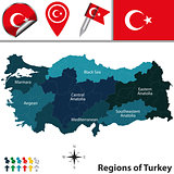 Map of Turkey with Regions