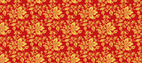 Russian hohloma seamless pattern background vector
