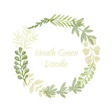 Greenery floral circle wreath vector