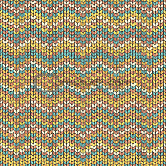 Zigzag knitted seamless pattern vector