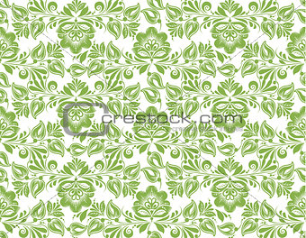 Greenery flower leaves seamless pattern background