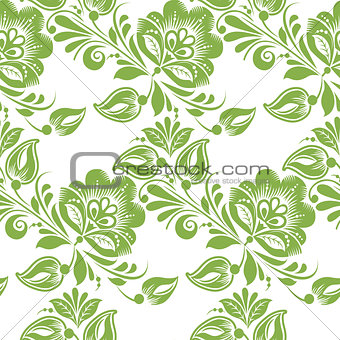 Greenery floral leaves seamless pattern background