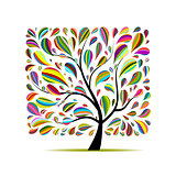 Colorful art tree for your design