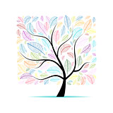 Colorful art tree for your design