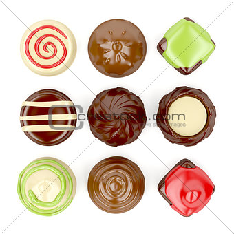 Selection of chocolate candies