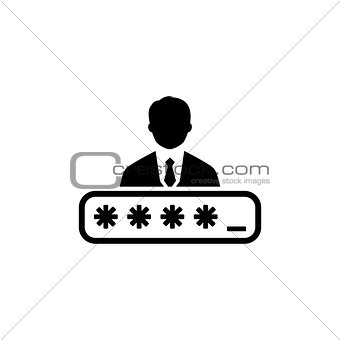 Personal Security Icon. Flat Design.