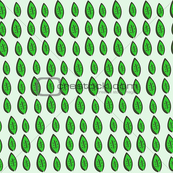 Seamless Pattern with Rows of Green Leaves