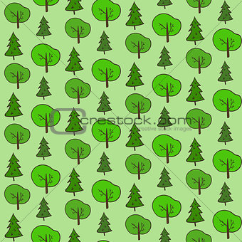 Cute hand drawn forest pattern