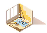 Vector isometric low poly home renovation icon