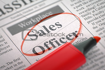 We are Hiring Sales Officer. 3d.