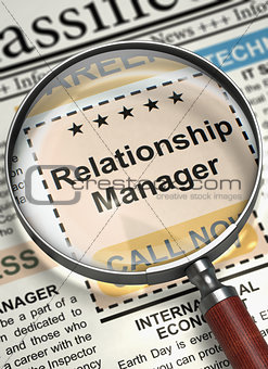 Now Hiring Relationship Manager. 3D.